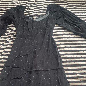 a new day Black Long Sleeve Dress with Dots